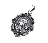 Laikoutd Collier en acier inoxydable robuste avec pendentif ovale en forme de cœur de Jésus pour homme et femme cherche une connexion spirituelle au quotidien