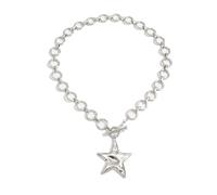 Laikoutd Collier étoile inspiré de la foi Collier pendentif en alliage de fer Chaîne de cou parfait Élégant Argent Or Option Neckwear de mode pour elle