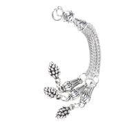 Laikoutd Connecteurs De Collier Faits À La Main Glands en Métal Argenté Antique Brosses Accessoires Pendentif Fournitures Polyvalentes pour La Fabrication Bijoux Pendentifs en Feuille d'argent