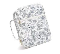 Laikoutd Couverture De Livre Compacte en Coton À Fermeture Éclair - Rangement Résistant l'eau pour Articles Religieux Étude Domicile Et Organisation Portable Étui Voyage pour Livre Prière Portable