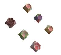Laikoutd De 6 PBT Keycaps colorés avec des Pattes de Chats Design Dye Sublimations Caps pour claviers mécaniques Claviers mécaniques Keycaps