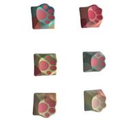 Laikoutd De 6 PBT Keycaps colorés avec des Pattes de Chats Design Dye Sublimations Caps pour claviers mécaniques Claviers mécaniques Keycaps