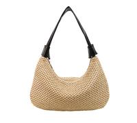 Laikoutd De Paille Tissé Élégant Pour Les Voyages À La Plage Main Léger Avec Poignée Supérieure Main Respirant Avec Design Blocage Couleur Plage Convivial