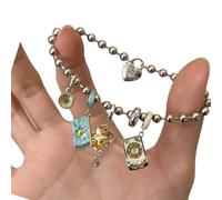 Laikoutd De Tarot Soleil Et Lune Antique en Alliage Robuste Fermeture Réglable Bijoux À La Mode pour Sa Chaîne À Main Unique