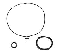 Laikoutd Ensemble De Bijoux À La Mode Pour Hommes Comprenant Un Pendentif Religieux Un Et Des Bagues Gothiques Une Déclaration D'expression De Foi Élégante Hommes