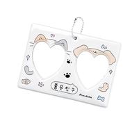 Laikoutd Joli Porte-clés Pendentif avec Pochette pour Carte de crédit, pour banques et Bureaux, Porte-Carte Photo avec Porte-clés, Porte-Carte Photo Populaire coréen