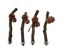 Laikoutd Jouet pour Oiseaux Arbre Naturel Vigne Perchoir en Bois Perroquets Cage À Branches Jouets en Bois avec Pommes De Pin De Compagnie Perchoirs Naturels