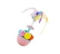 Laikoutd Le Jouet pour Chaton À Redressement Automatique Comprend des Accessoires en Peluche Une Activité De Jeu Engageante Les Chats Curieux Une Balle Oscillante en Peluche Chats À Plumes