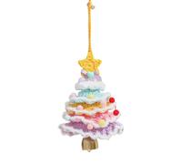 Laikoutd Ornement d'arbre De Noël Crochet Pendentif Suspendu Doux avec Cloches Décoration Voiture Vacances Portable Ornement Noël Embelli par Cloche