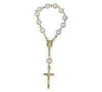 Laikoutd Petit Chapelet De Baptême Chapelet Acrylique Perles Chapelets Doigt pour Les Mariages Baby Shower Party Favor Chapelets Doigt Catholique Fausses Perles Communion Mariages