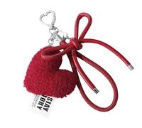 Laikoutd Porte-clés Bowknot En Peluche Porte-clés En Forme De Cœur Breloque De Créative À Main À Ornements Suspendus