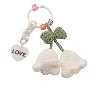 Laikoutd Porte-clés En Forme De Cloche-orchidées Crochet Fait À La Main Pendentif Pour Femmes Et Filles Ornement À Feuilles Fleurs Voiture En Tricot Fleur