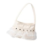 Laikoutd PU Leather Shoulder Bag For Woman Stylish Underarm Purse Ruched Armpit Korean Styles Top Handle Rivets Handbag Womens Shoulder Pu Leather Armpit Korean Styles Handbag For Everyday