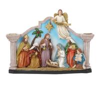 Laikoutd Résine Sainte Famille Nativité Scène De Noël Centres Table Advelte Bandleder Holy Family Figurines for Holiday Christmas Centres