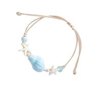 Laikoutd Styles Bohémiens Réglable Coquille Parure pour Les Femmes en Céramique Perles De Mer Plage Poignet Chaîne Bijoux Utilisateur Convivial en Céramique