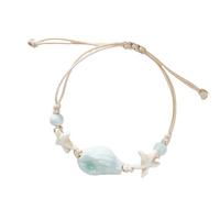 Laikoutd Styles Bohémiens Réglable Coquille Parure pour Les Femmes en Céramique Perles De Mer Plage Poignet Chaîne Bijoux Utilisateur Convivial en Céramique