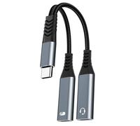 Laikoutd USB C Adapter with 18W Power Delivery Two Port for Smartphones and Data Transfer Braided Cable Type C OTG Adapter