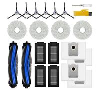 Laimaiou Accessoires pour aspirateur robot ECOVACS DEEBOT T50 Pro Omni / T50 Omni /T50 Pro Omni Gen2 / T50 Omni GEN2 2 brosses principales, 4 filtres, 6 brosses latérales, 4 serpillères, 4 sacs