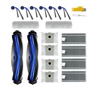 Laimaiou Kit d'accessoires pour aspirateur robot ECOVACS DEEBOT T80 Omni / T80 Pièces de rechange 18 pièces 2 brosses principales, 4 filtres, 6 brosses latérales, 2 serpillières à rouleau, 4 sacs