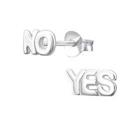 Laimons Bijou pour femme boucles d'oreilles pour femme YES NO brillant argent sterling 925