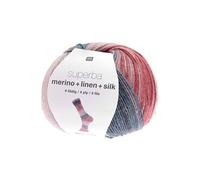 Laine à chaussette Superba Merino + Linen + Silk 4 fils - 100 gr - Rico Design(...) - Multicolore (005 - Berries) Multicolore (005 - Berries) G