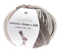 Laine à chaussette Superba Merino + Linen + Silk 4 fils - 100 gr - Rico Design(...) - Multicolore (006 - Hipster) Multicolore (006 - Hipster) G