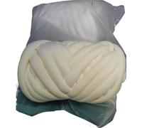 laine à tricoter 1 kg (1000 g) de laine super velours épaisse et volumineuse, en sachet blanc, idéale for le tricot à la main, les loisirs créatifs, couvertures douces tapis(Cream yellow 1KG)