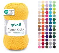 Laine à tricoter en coton - SVATV - Jaune de maïs - 50 g - 125 m - 100% coton - Aiguille 3-4 - Lavage à 40°C