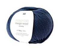 Laine À Tricoter Essentials Mega Wool Chunky - 100gr - Rico Design 12 Bleu Bleu