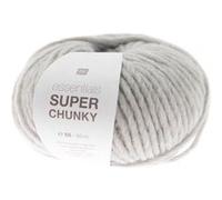 Rico essentials Super Chunky Pelote de laine 50 g ~ 80 m, couleur 9 gris, laine épaisse pour tricot crochet de 7 mm