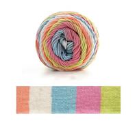 Laine à Tricoter Fils for tricoter et Crochet, fil teint par Segment arc-en-ciel, laine à 5 brins, chapeau tricoté fait à la main, bricolage(19)