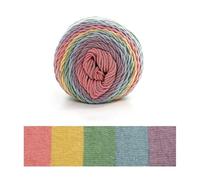 Laine à Tricoter Fils for tricoter et Crochet, fil teint par Segment arc-en-ciel, laine à 5 brins, chapeau tricoté fait à la main, bricolage(18)