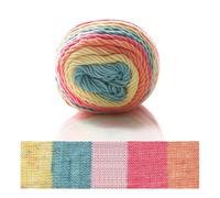 Laine à Tricoter Fils for tricoter et Crochet, fil teint par Segment arc-en-ciel, laine à 5 brins, chapeau tricoté fait à la main, bricolage(38)