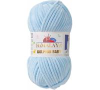Laine à tricoter fine Himalaya Dolphin pour bébé - En coton - Pour tricot et crochet (80306 bleu clair)