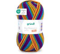 Laine Big Mamma Print-Laine Xxl À Tricoter-Grosse Pelote 400 G/1040 M-Dégradé De Laine En 100% Polyacrylique-Maïs Jaune-Magenta-Rouge Feu-Turquoise-Vert Herbe