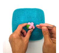 Laine Bleu Tapis à Feutrer Pour Le Feutrage à L'aiguille Fournitures De Feutre - Outil De Feutre 14x14x4cm