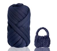 Laine Chunky de Coton pour Tricot à la Main 500g/25m - Fil XXL Épais 2 cm avec Rembourrage pour Débutants, Crochet & Arm Knitting, Couvertures, Coussins, Sacs, DIY Animaux Nids (Bleu Océan)