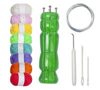 Laine colorée portable avec machine de bricolage Ensemble de métiers à tricoter 6 couleurs / 8 couleurs Vert Accessoires artisanaux à double tête / semi-transparents Ensemble d ' outils de Tresse