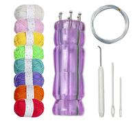 Laine colorée portable avec machine de bricolage Ensemble de métiers à tricoter 6 couleurs / 8 couleurs Vert Accessoires artisanaux à double tête / semi-transparents Ensemble d ' outils de Tresse