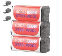 Laine D'acier,3 Rouleaux 00000 Laine D'acier, Laines D'aciers Extra Fine, Pour Reboucher les Trous et les Fissures Dans les Murs, Pour les Garages et les Jardins