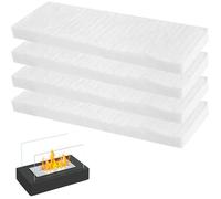Laine de CéRamique pour CheminéE éThanol, 4 PièCes de Laine CéRamique pour BioéThanol 30*10*2cm, PoêLe à Bois Indoor Gel Ethanol
