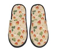Laine En Peluche Pantoufles À La Maison Jolie Fraise Compacte Homme Femme Chaussons Douce Maison Slippers Pour Maison, Hôtel, Voyage M