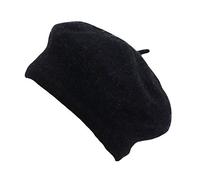 Laine-Femmes-Chaud-Hiver-Décontracté Béret Casquette de Ski Solide Chapeau Artiste Chapeaux Casquettes de Baseball Béret Femmes Paillettes, Noir , taille unique