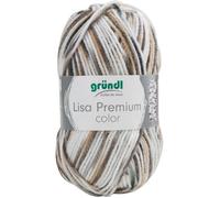 Laine Gründl ""Lisa Premium Color"", 50 g, env. 133 m Noir/Gris/Blanc