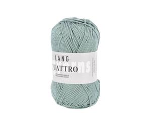 Laine mercerisée Lang Quattro - Qualité supérieure - 100 % coton peigné - Unie - Couleur menthe (72)