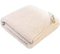 Laine Merinos 100% Couverture Chauffante, Jeté de Canapé, Couvre Lit Polaire, Blanket pour Sofa, Idée Cadeau (Creamy, 160 x 200)