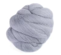Laine pour feutrage et filage, Kit de laine cardée pour feutrage à l'aiguille, matériaux artisanaux pour la couture, l'artisanat, 55g (78-gris)