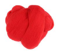 Laine pour feutrage et filage, Kit de laine cardée pour feutrage à l'aiguille, matériaux artisanaux pour la couture, l'artisanat, 55g (45-rouge)