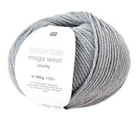 Laine Rico Design Essentials Mega Merino Chunky, 100 g Anthraci gris clair