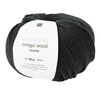 Laine Rico Design Essentials Mega Merino Chunky, 100 g Anthraci Schwarz